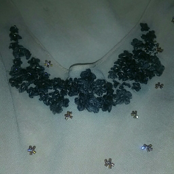 VINTAGE Max Studio Beaded Silk Sleeveless Blouse - Picture 4 of 8